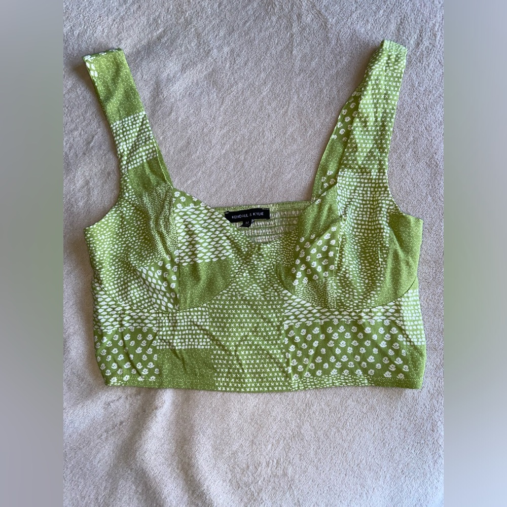 Kendall and Kylie Green Crop top